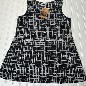 HABITAT Women Swing Tunic Tank Top Black White Medium NEW 2